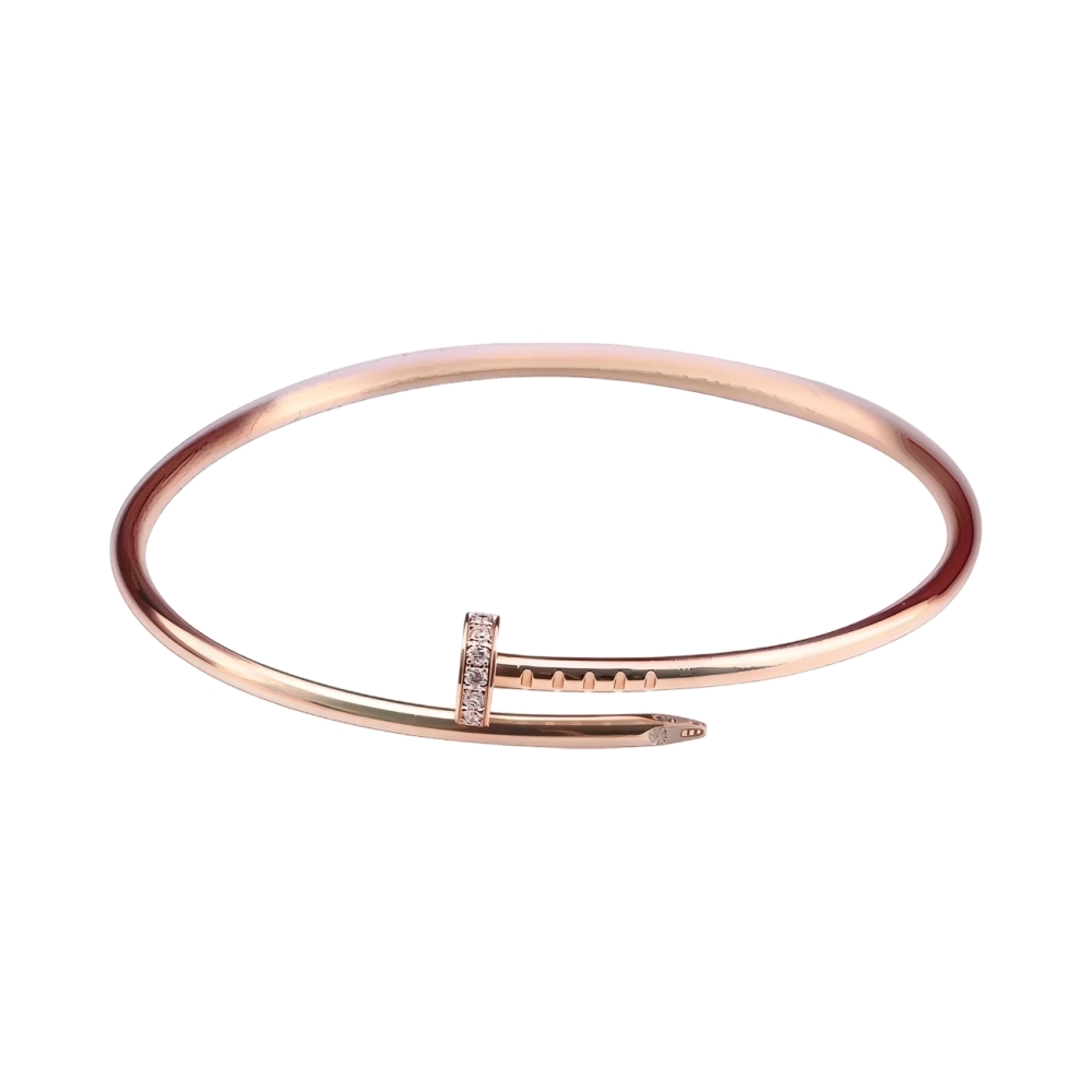 Ювелирное изделие - Браслет жёсткий из красного золота с фианитами в магазине Best-Gold 035044