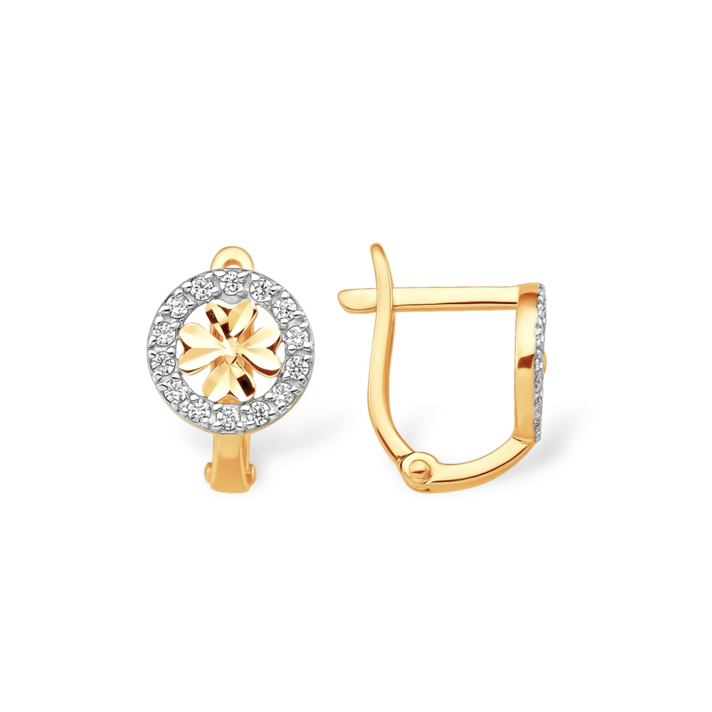 Ювелирное изделие - Серьги из красного золота с фианитами в магазине Best-Gold 151519