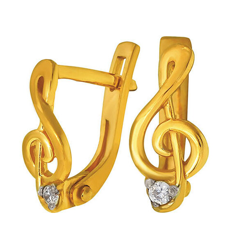 Серьги из красного золота с фианитами Ювелирное изделие - Серьги из красного золота с фианитами в магазине Best-Gold 048830