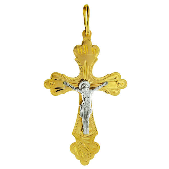 Крест из комбинированного золота Ювелирное изделие - Крест из комбинированного золота в магазине Best-Gold 091615