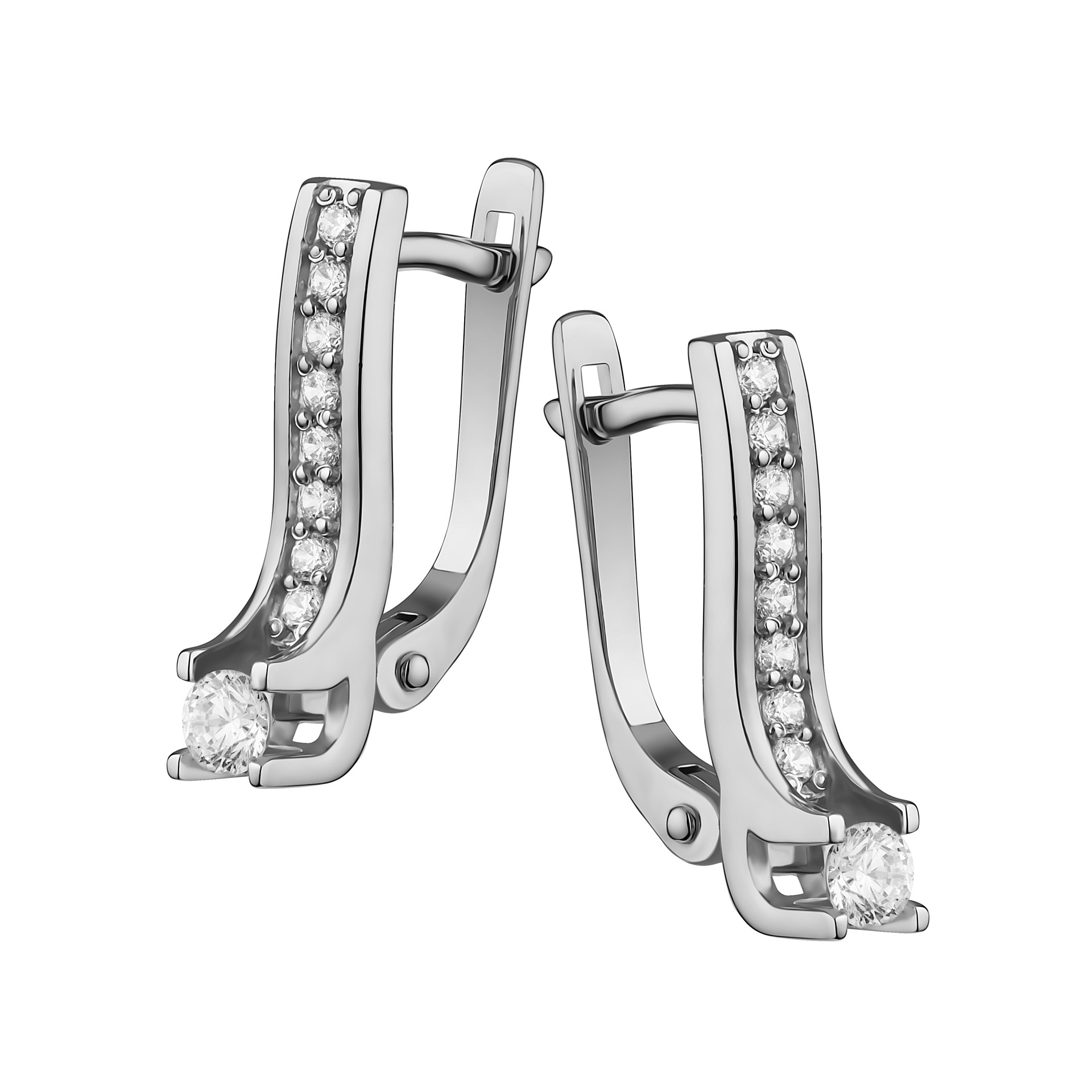 Серьги из белого золота с бриллиантами Ювелирное изделие - Серьги из белого золота с бриллиантами в магазине Best-Gold 153595