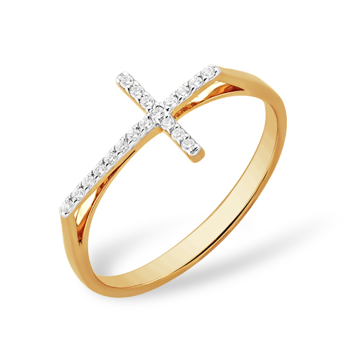 Ювелирное изделие - Кольцо из красного золота с фианитами в магазине Best-Gold 129212