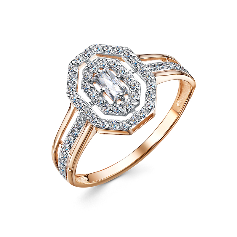 Кольцо из красного золота с фианитами Ювелирное изделие - Кольцо из красного золота с фианитами в магазине Best-Gold 126538