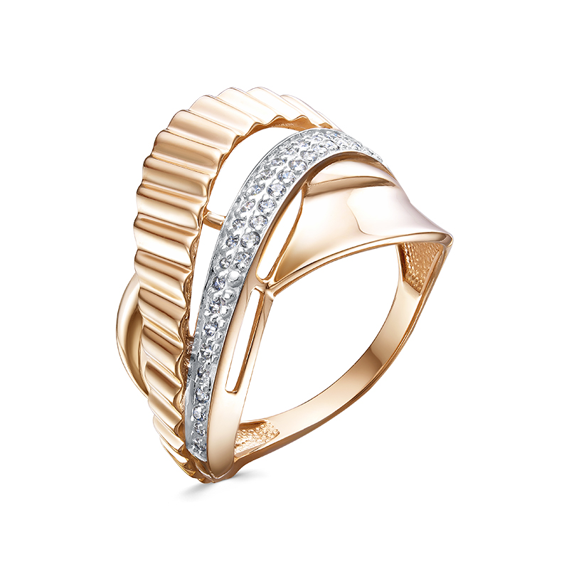 Ювелирное изделие - Кольцо из красного золота с фианитами в магазине Best-Gold 147221