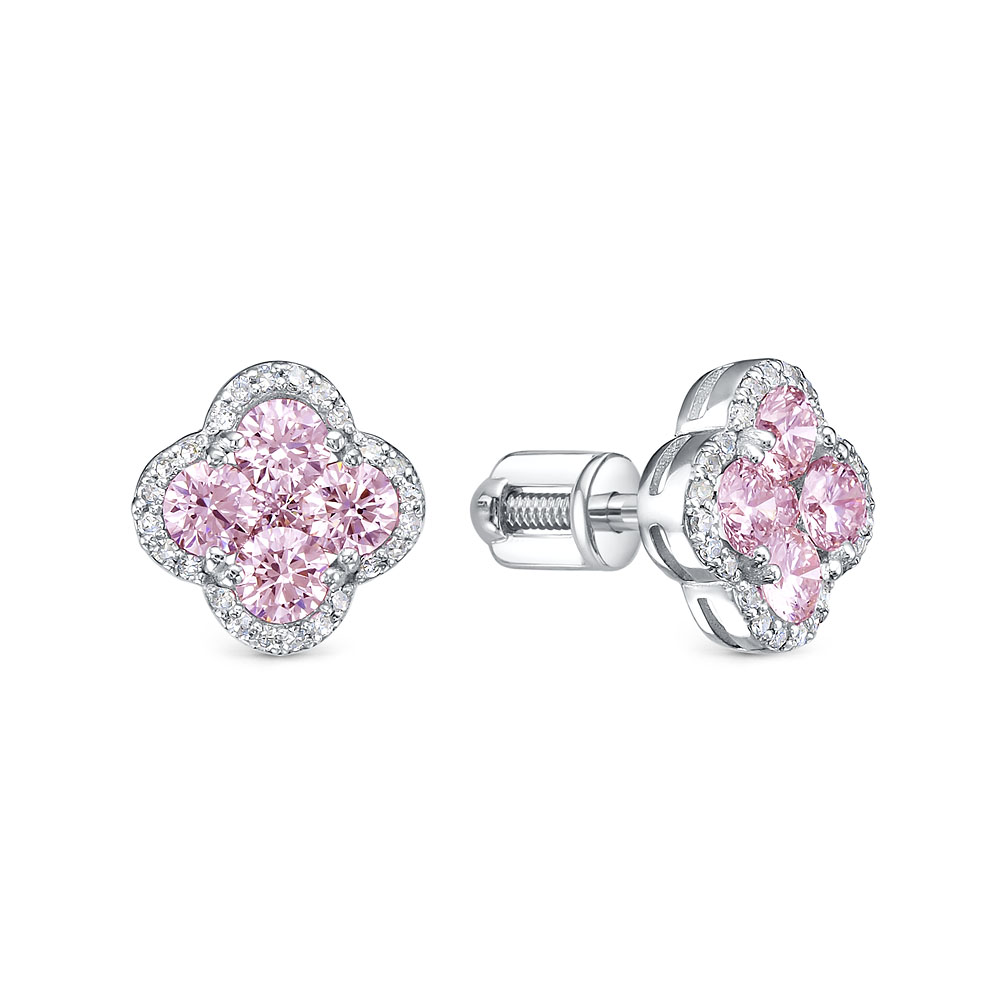 Серьги из белого золота с сапфирами и бриллиантами Ювелирное изделие - Серьги из белого золота с сапфирами и бриллиантами в магазине Best-Gold 153809