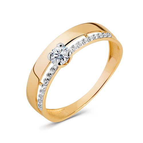 Кольцо из красного золота с фианитами Ювелирное изделие - Кольцо из красного золота с фианитами в магазине Best-Gold 129019