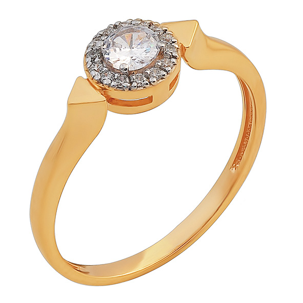 Кольцо из красного золота с фианитами Ювелирное изделие - Кольцо из красного золота с фианитами в магазине Best-Gold 131076