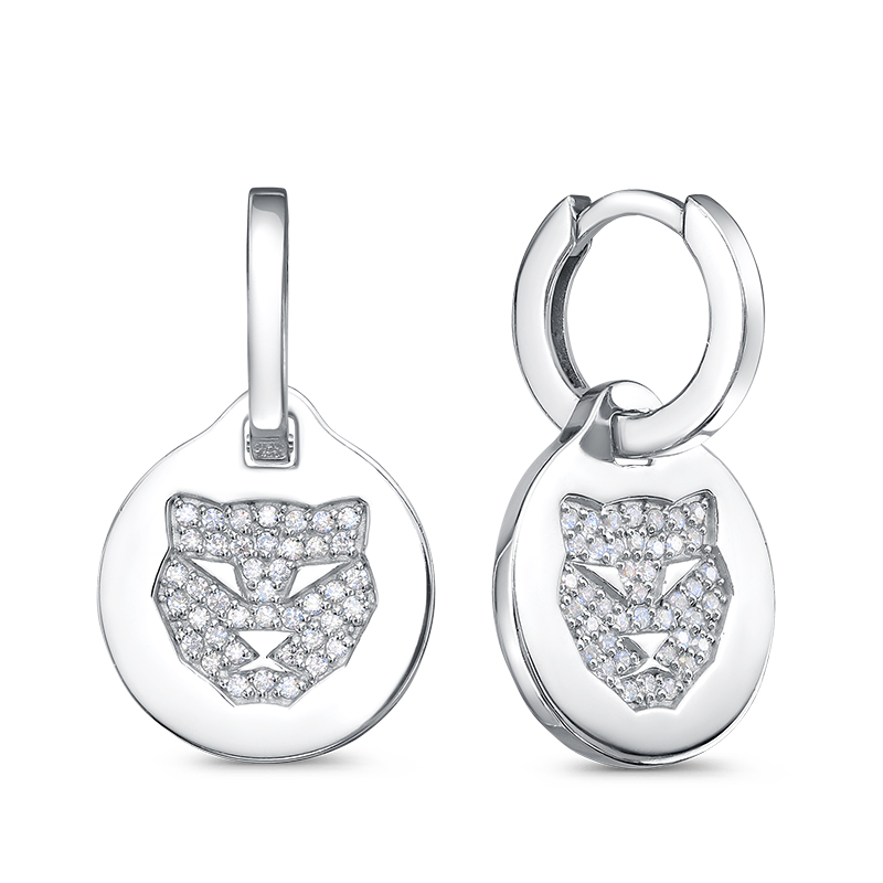 Серьги из серебра с фианитами Ювелирное изделие - Серьги из серебра с фианитами в магазине Best-Gold 133350