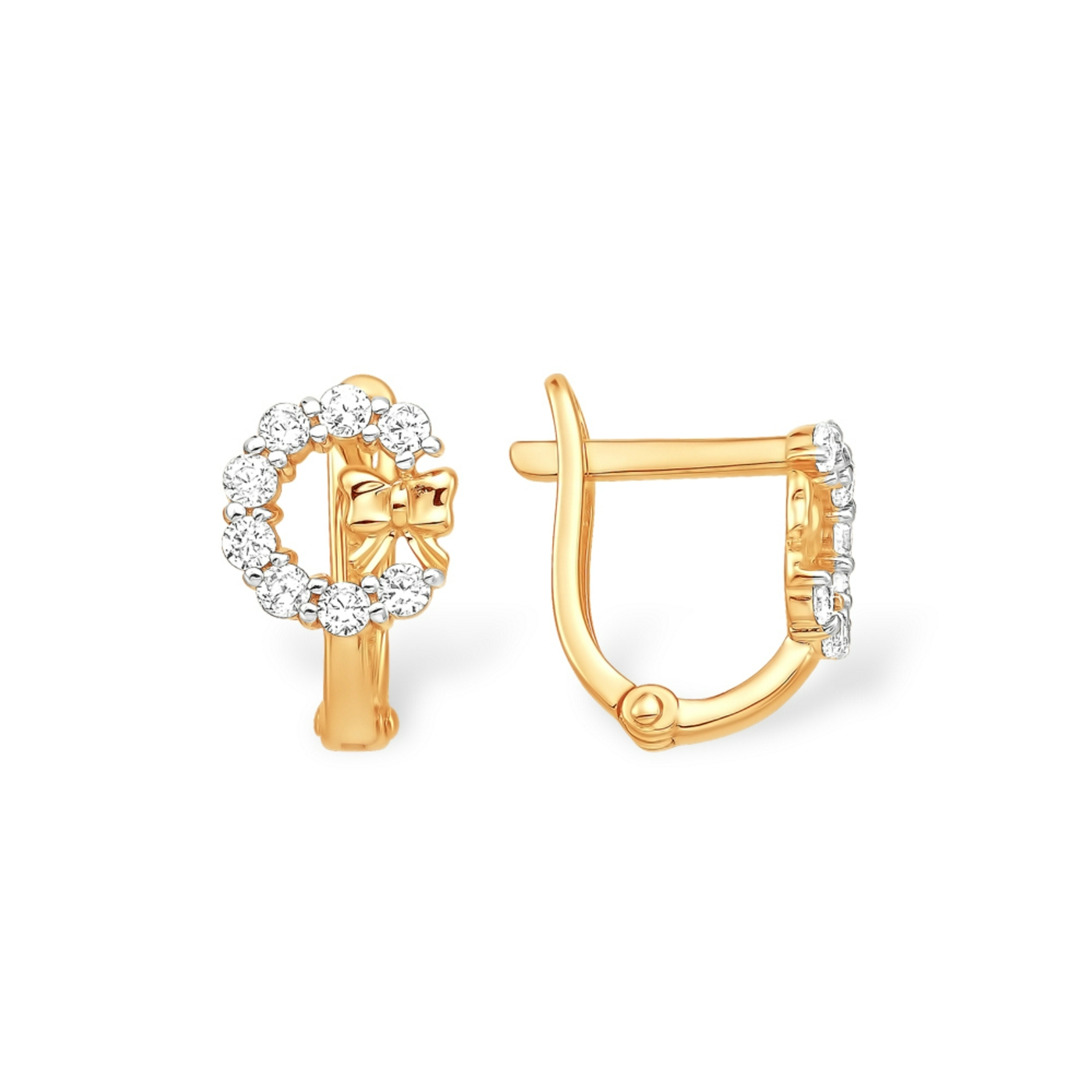 Серьги из красного золота с фианитами Ювелирное изделие - Серьги из красного золота с фианитами в магазине Best-Gold 151522