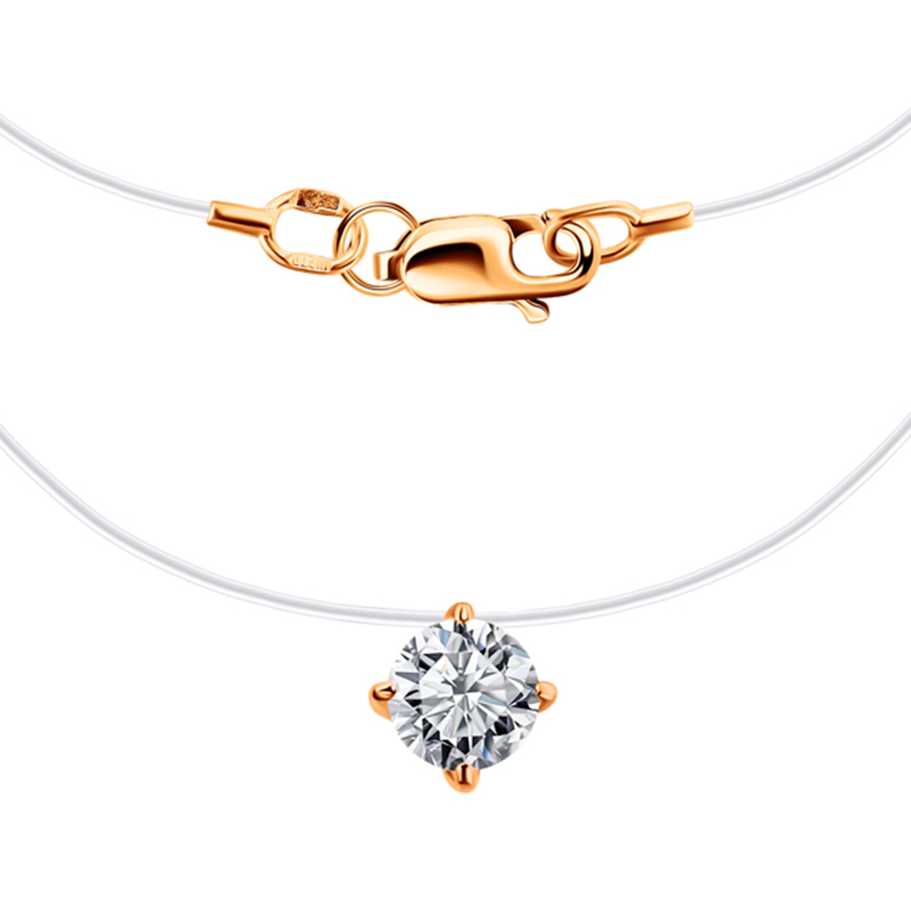 Колье из красного золота с фианитом Ювелирное изделие - Колье из красного золота с фианитом в магазине Best-Gold 144878