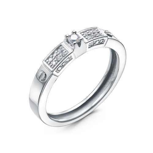 Ювелирное изделие - Кольцо из белого золота с бриллиантами в магазине Best-Gold 035195