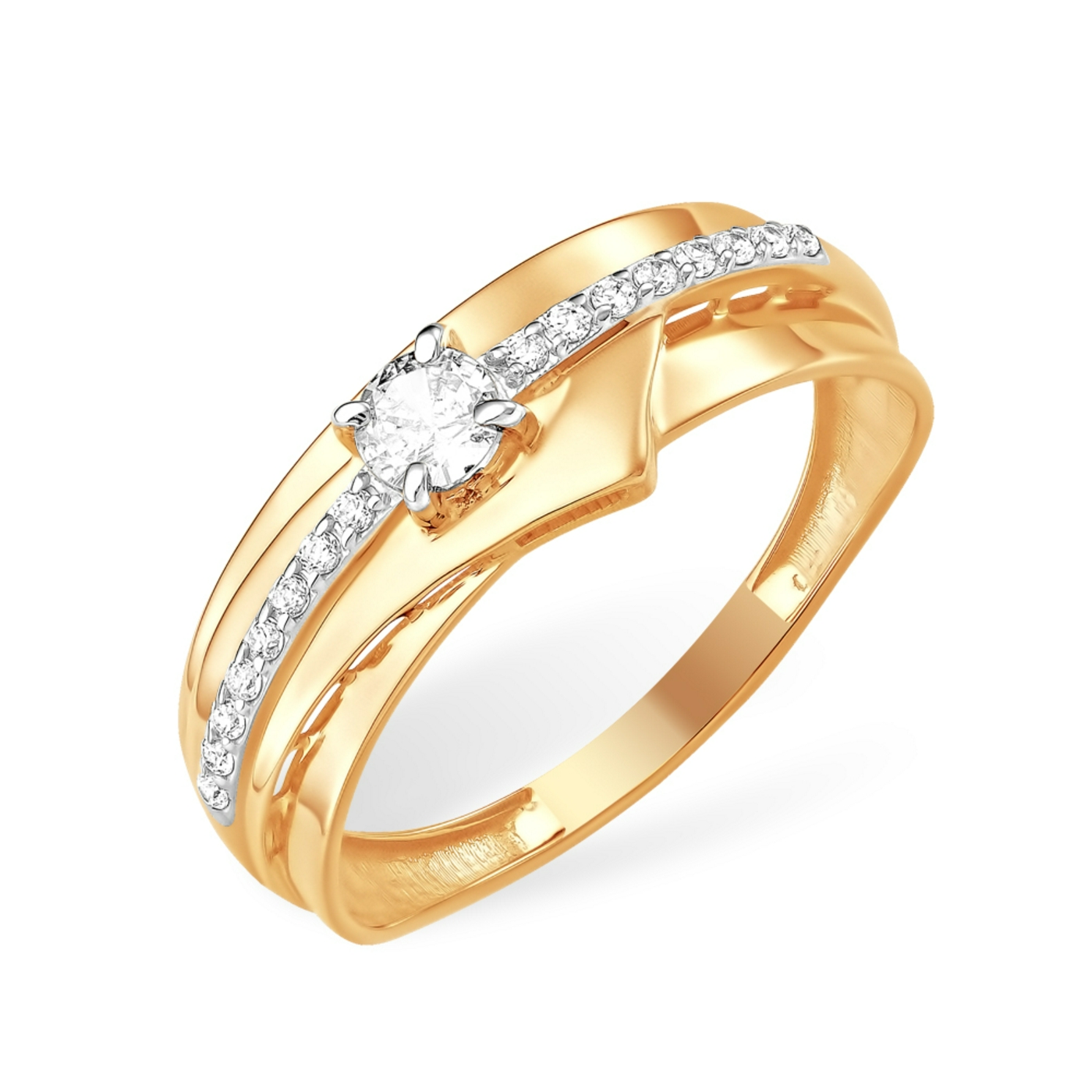 Ювелирное изделие - Кольцо из красного золота с фианитами в магазине Best-Gold 151539