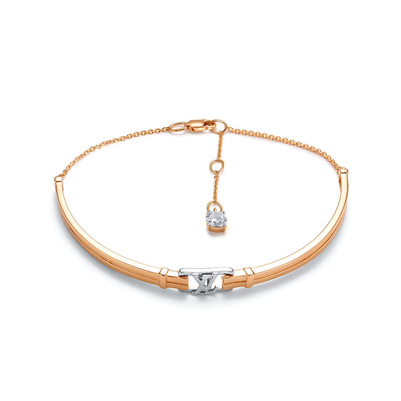 Ювелирное изделие - Браслет жесткий из красного золота с фианитами в магазине Best-Gold 128128