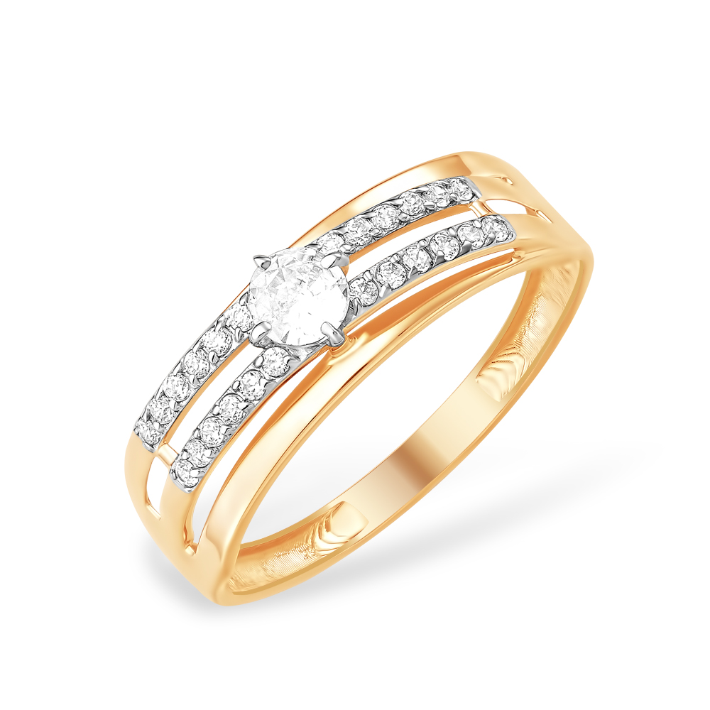 Кольцо из красного золота с фианитами Ювелирное изделие - Кольцо из красного золота с фианитами в магазине Best-Gold 150455