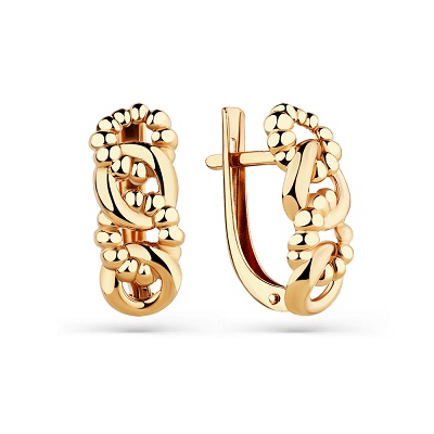 Ювелирное изделие - Серьги из красного золота в магазине Best-Gold 033690