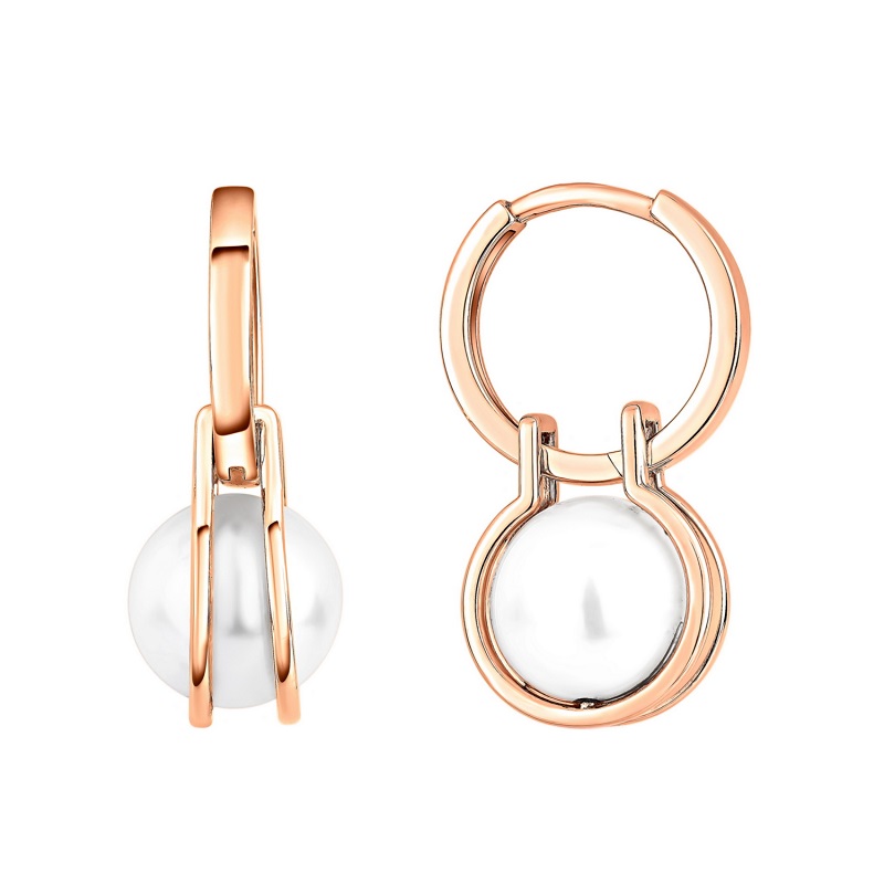 Ювелирное изделие - Серьги из красного золота с жемчугом в магазине Best-Gold 152954