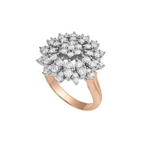 Кольцо из комбинированного золота с фианитами Ювелирное изделие - Кольцо из комбинированного золота с фианитами в магазине Best-Gold 028529