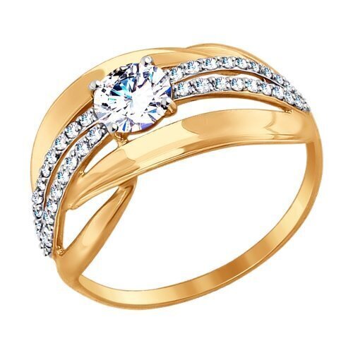 Кольцо из красного золота с фианитами Ювелирное изделие - Кольцо из красного золота с фианитами в магазине Best-Gold 005719