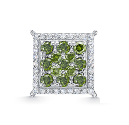 Подвеска из белого золота с зелёными бриллиантами Ювелирное изделие - Подвеска из белого золота с зелёными бриллиантами в магазине Best-Gold 034274