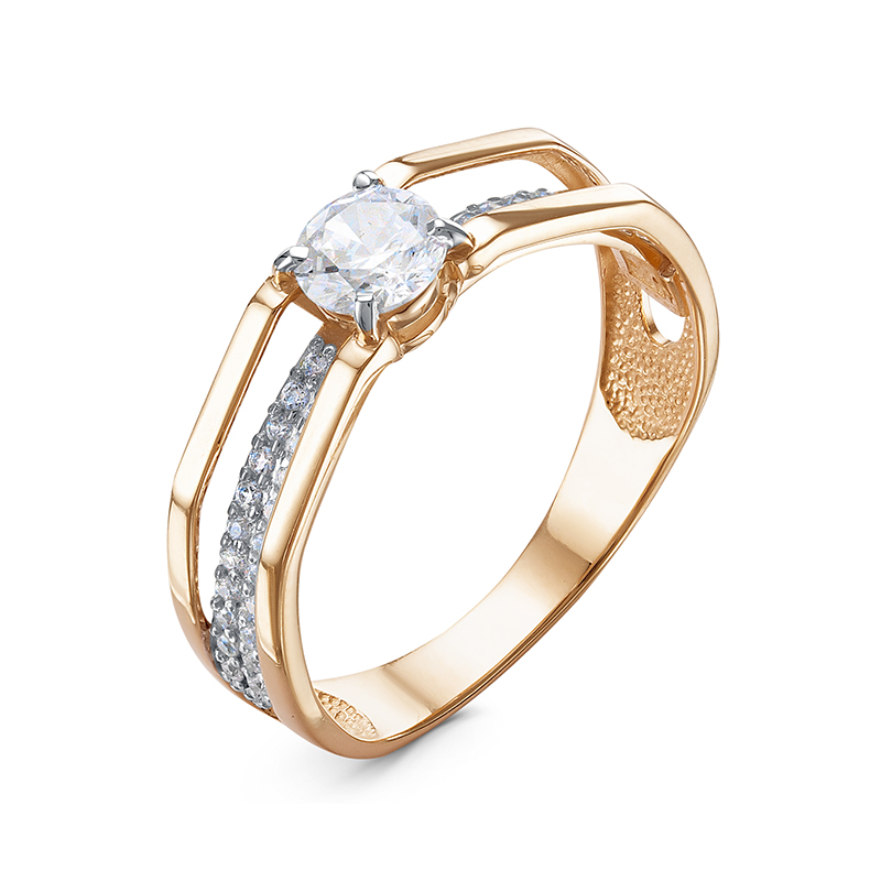 Кольцо из красного золота с фианитами Ювелирное изделие - Кольцо из красного золота с фианитами в магазине Best-Gold 133031