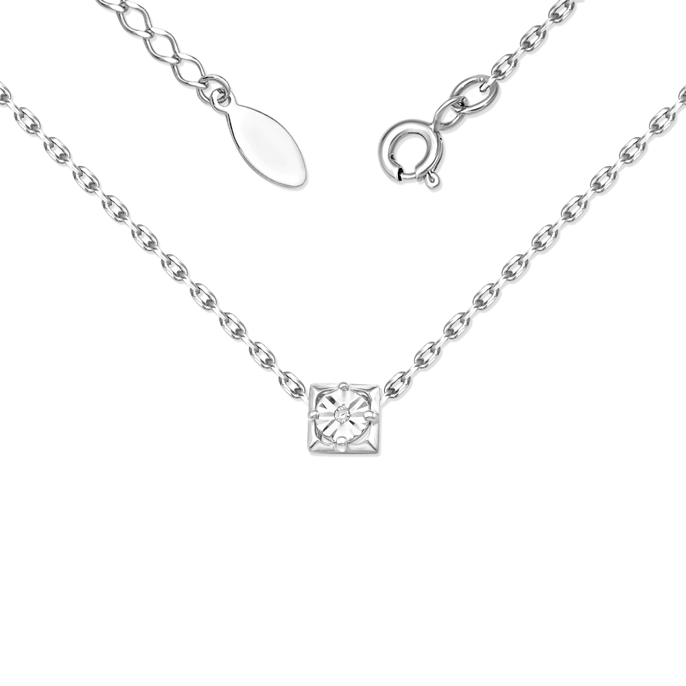 Ювелирное изделие - Колье из серебра с бриллиантом в магазине Best-Gold 153542