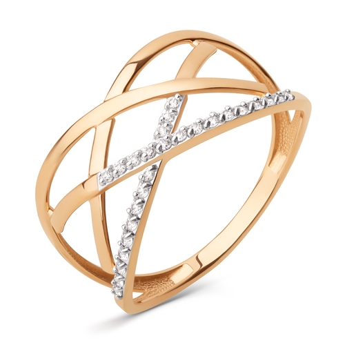 Ювелирное изделие - Кольцо из красного золота с фианитами в магазине Best-Gold 129095