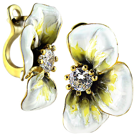 Ювелирное изделие - Серьги из серебра с фианитами в магазине Best-Gold 126282