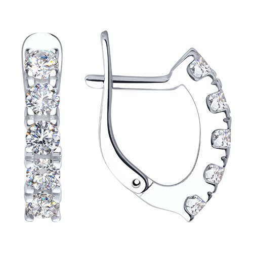 Серьги из серебра с фианитами Ювелирное изделие - Серьги из серебра с фианитами в магазине Best-Gold 075464