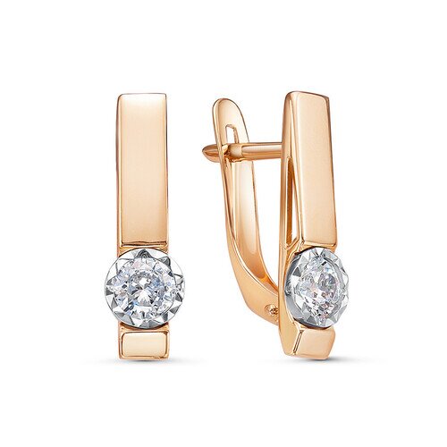 Серьги из красного золота с фианитами Ювелирное изделие - Серьги из красного золота с фианитами в магазине Best-Gold 041675