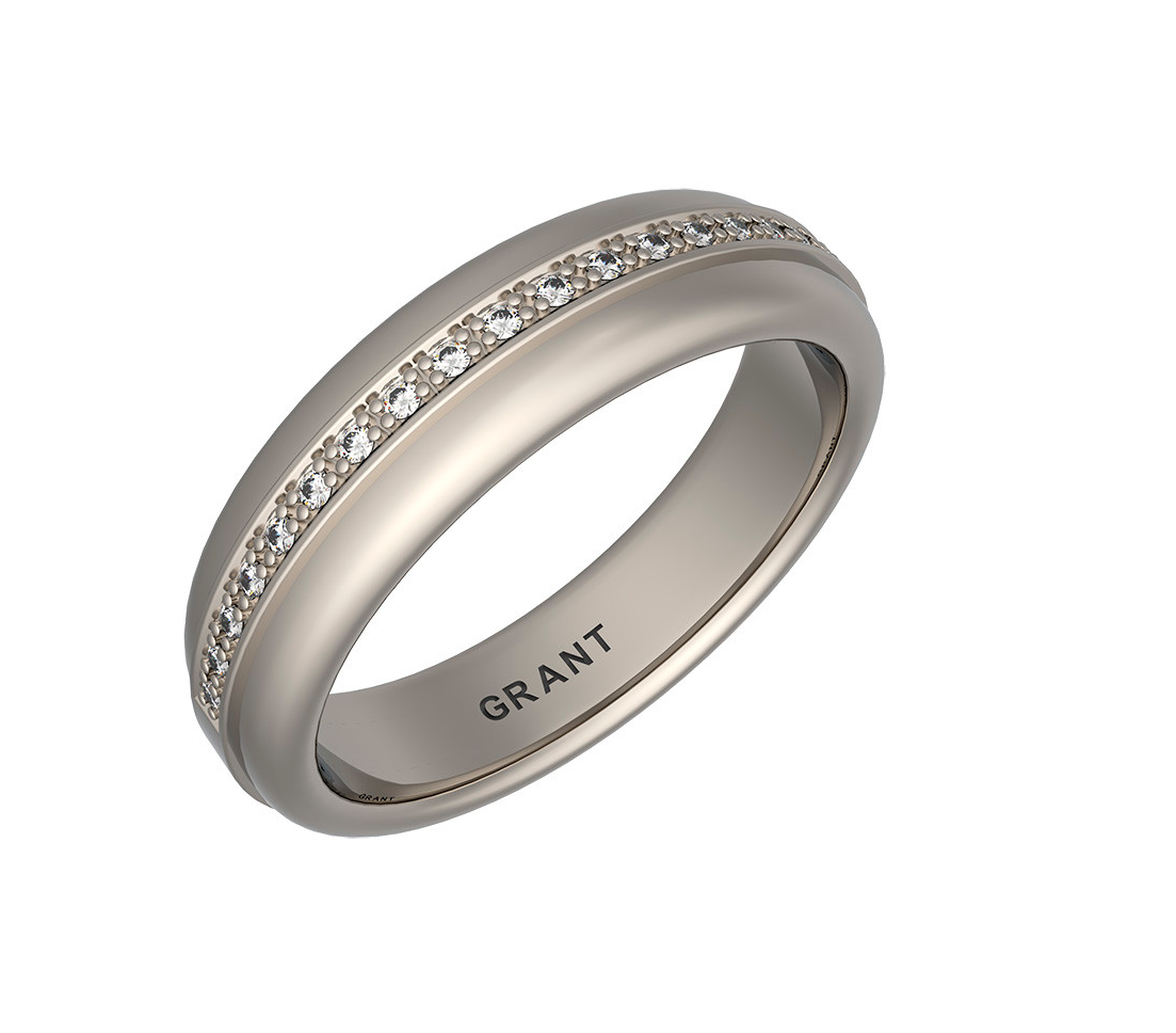 Обручальное кольцо из белого золота с бриллиантами Ювелирное изделие - Обручальное кольцо из белого золота с бриллиантами в магазине Best-Gold 109019