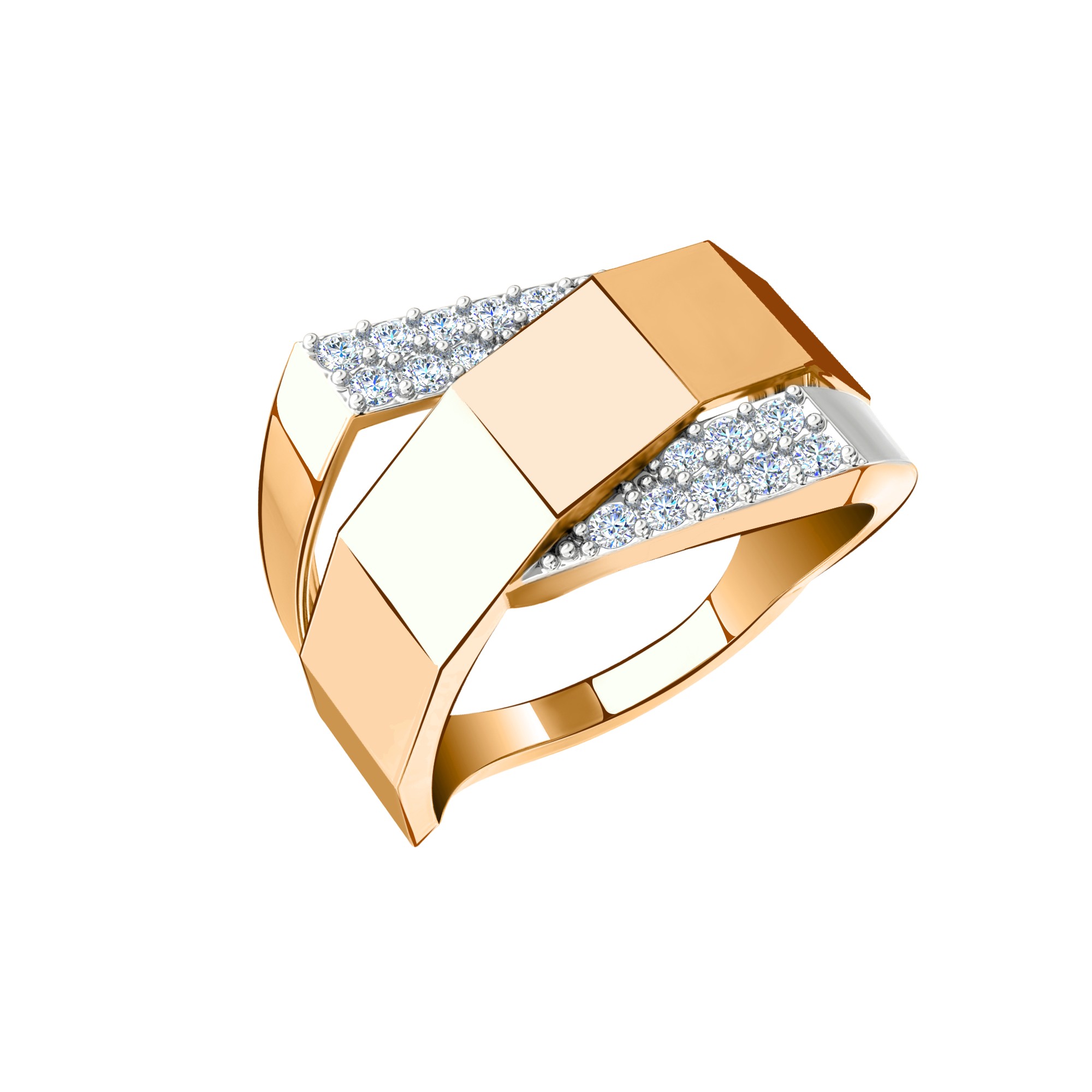 Кольцо из красного золота с фианитами Ювелирное изделие - Кольцо из красного золота с фианитами в магазине Best-Gold 126745