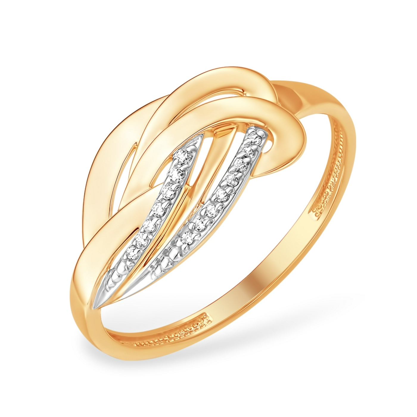 Ювелирное изделие - Кольцо из красного золота с фианитами в магазине Best-Gold 151507