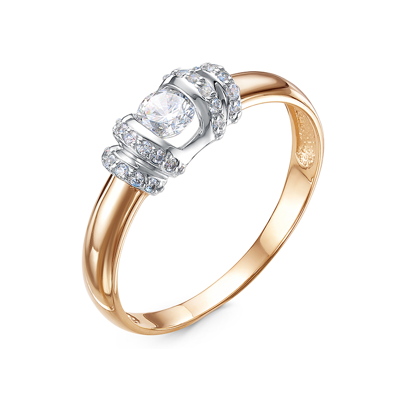 Кольцо из красного золота с фианитами Ювелирное изделие - Кольцо из красного золота с фианитами в магазине Best-Gold 108853