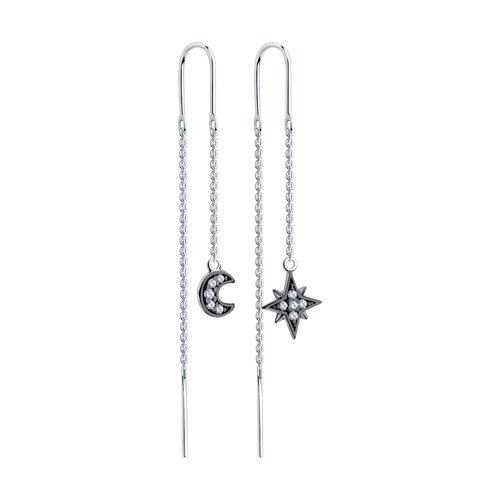 Ювелирное изделие - Серьги из серебра с фианитами в магазине Best-Gold 152843