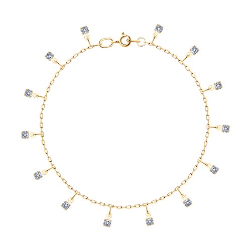 Браслет из красного золота с фианитами Ювелирное изделие - Браслет из красного золота с фианитами в магазине Best-Gold 152301