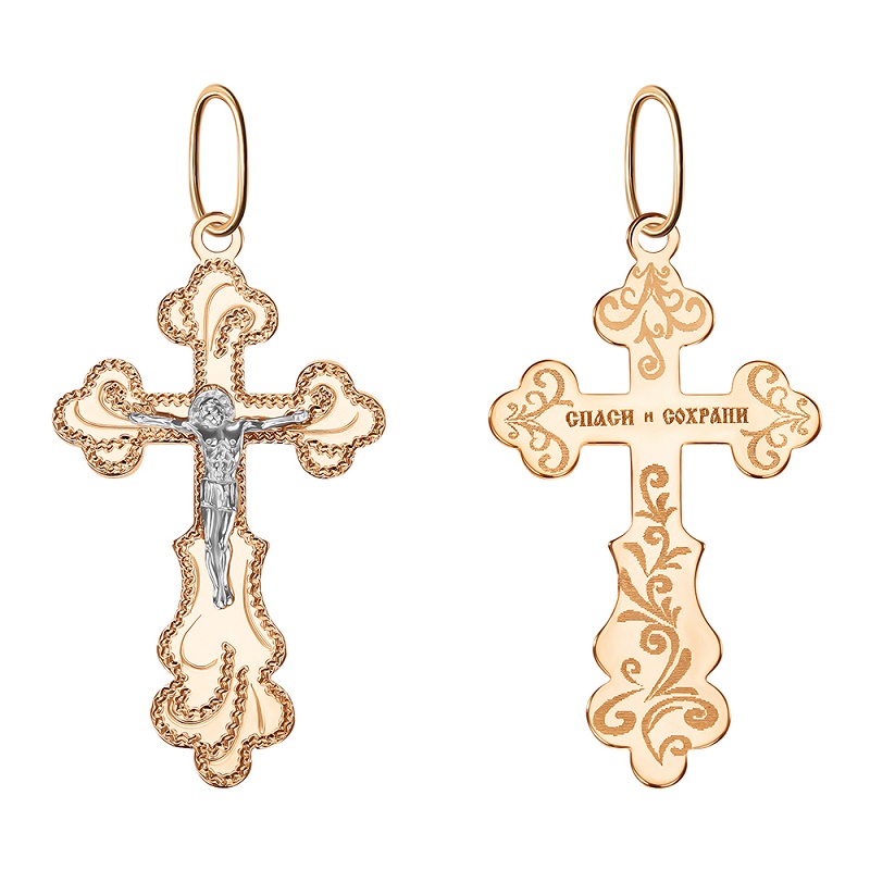 Крест из красного золота Ювелирное изделие - Крест из красного золота в магазине Best-Gold 066926