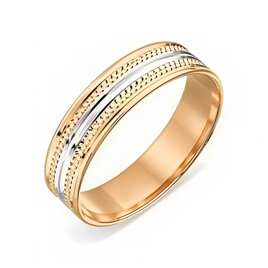Обручальное кольцо из комбинированного золота Ювелирное изделие - Обручальное кольцо из комбинированного золота в магазине Best-Gold 034871