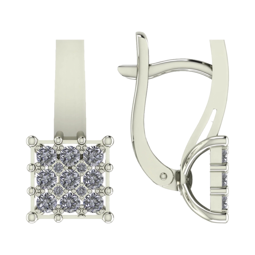 Ювелирное изделие - Серьги из белого золота с бриллиантами в магазине Best-Gold 142128