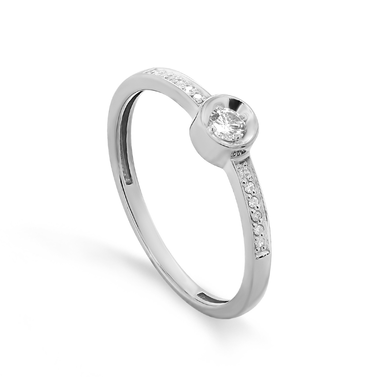 Ювелирное изделие - Кольцо из белого золота с бриллиантами в магазине Best-Gold 142351