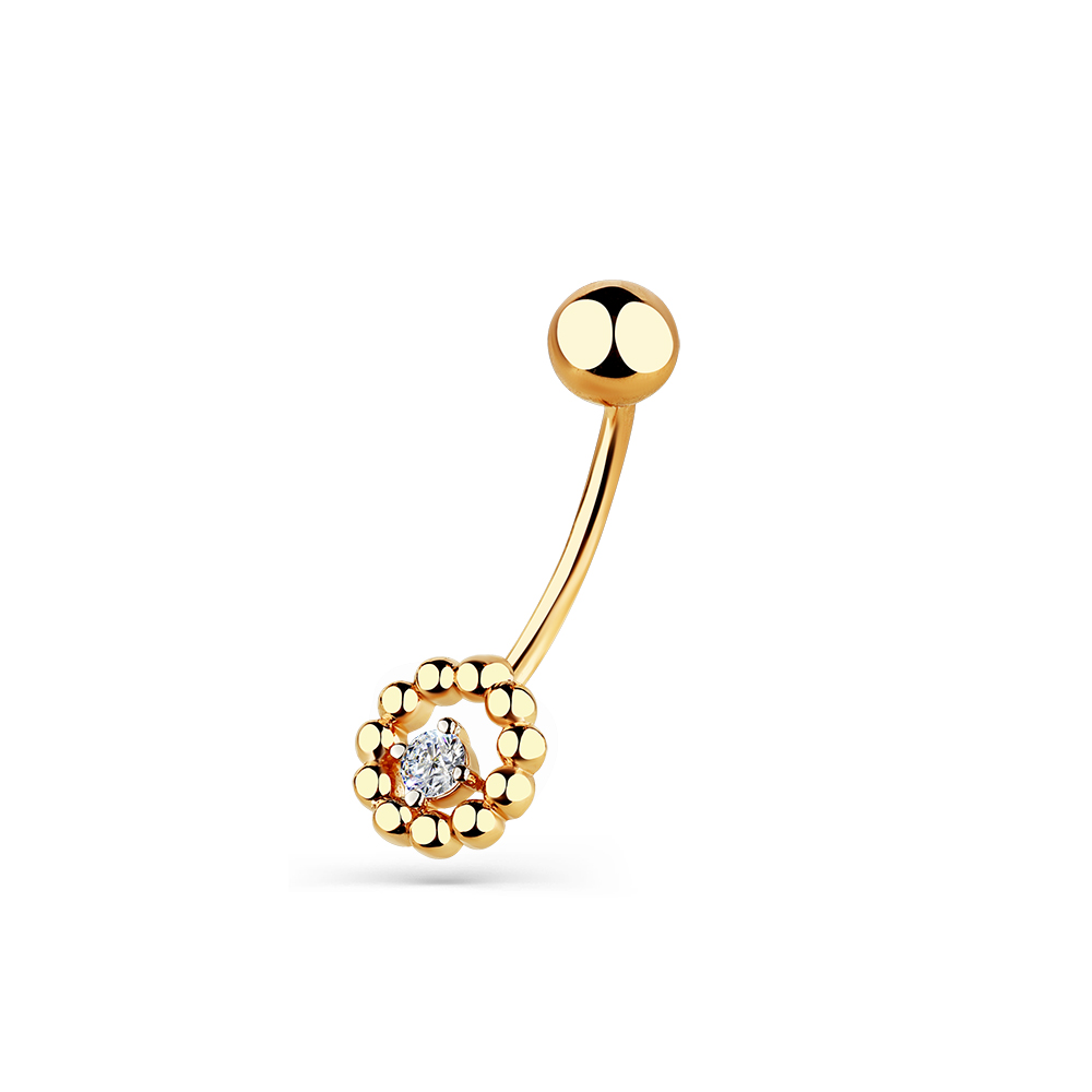 Пирсинг из красного золота с фианитами Ювелирное изделие - Пирсинг из красного золота с фианитами в магазине Best-Gold 124356