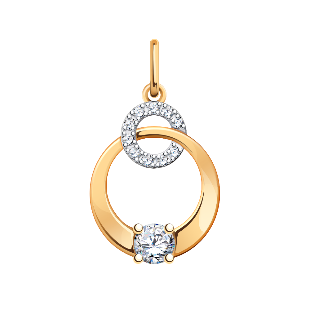 Ювелирное изделие - Подвеска из красного золота с фианитами в магазине Best-Gold 131131