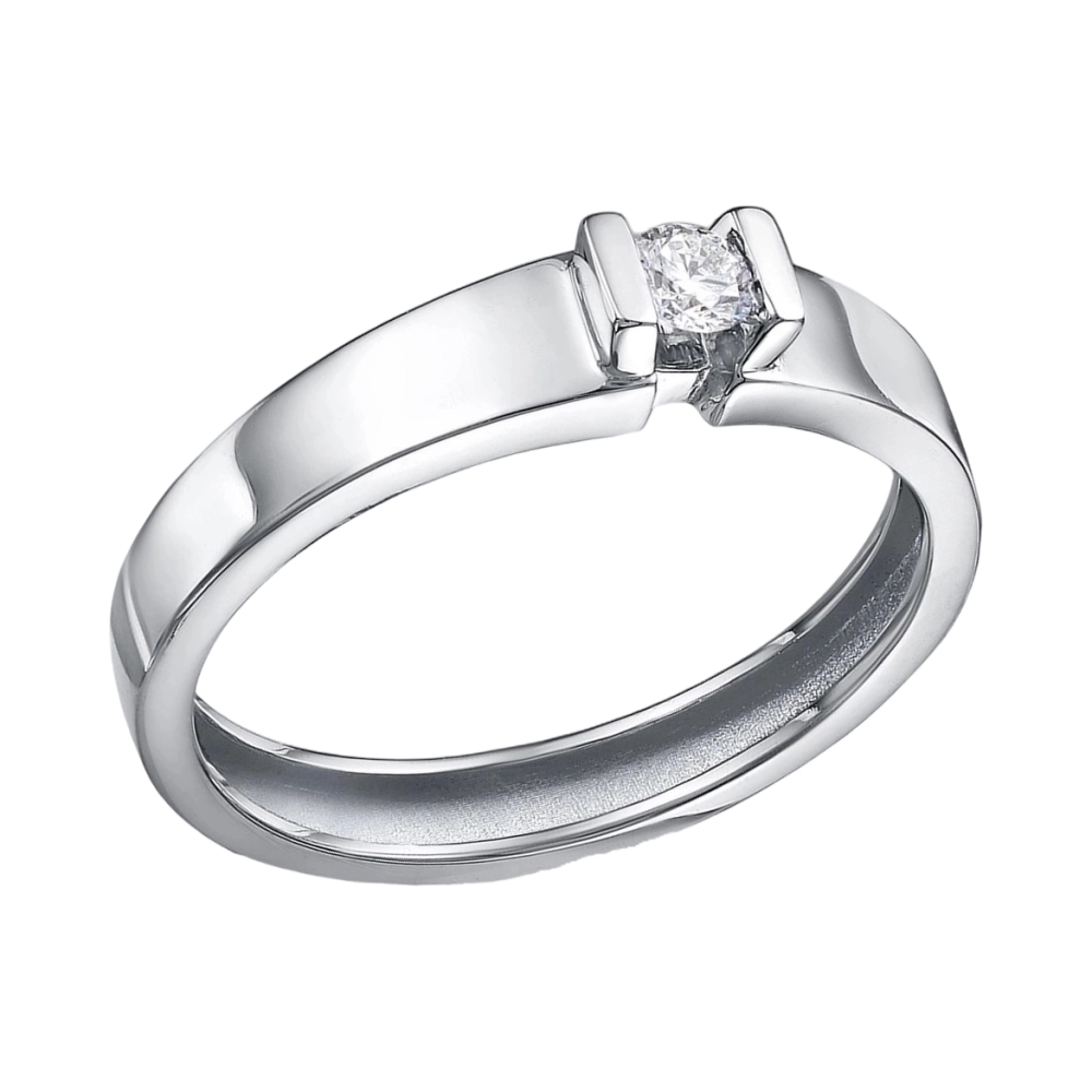 Ювелирное изделие - Кольцо помолвочное из белого золота с бриллиантом в магазине Best-Gold 050956