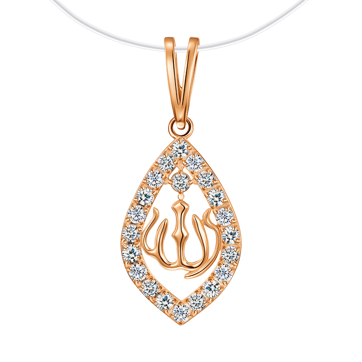 Подвеска из красного золота с фианитами Ювелирное изделие - Подвеска из красного золота с фианитами в магазине Best-Gold 144880