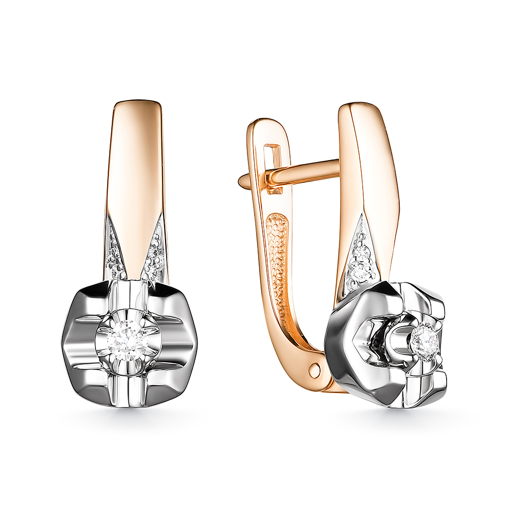 Серьги из красного золота с бриллиантами Ювелирное изделие - Серьги из красного золота с бриллиантами в магазине Best-Gold 150042