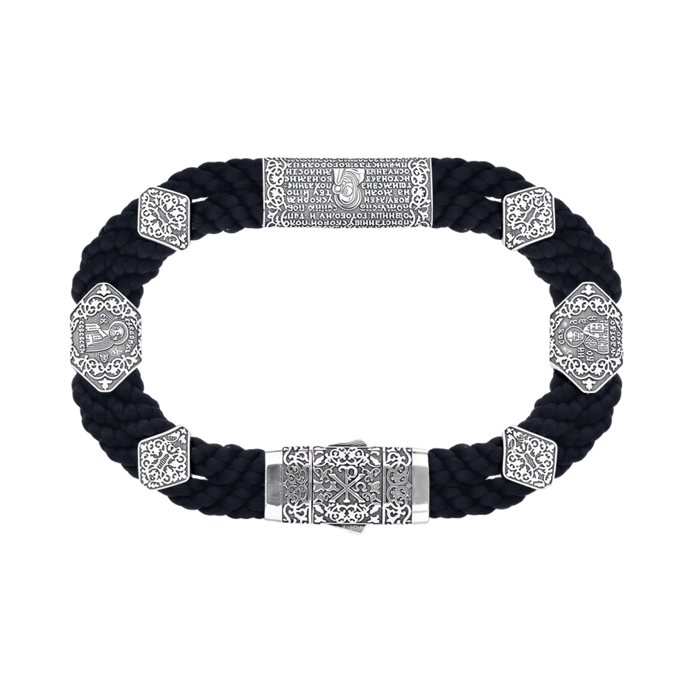 Ювелирное изделие - Браслет из текстиля с серебром в магазине Best-Gold 157238