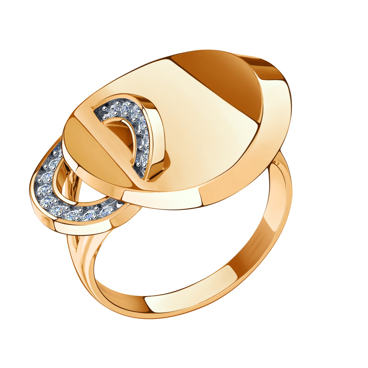 Кольцо из красного золота с фианитами Ювелирное изделие - Кольцо из красного золота с фианитами в магазине Best-Gold 134528