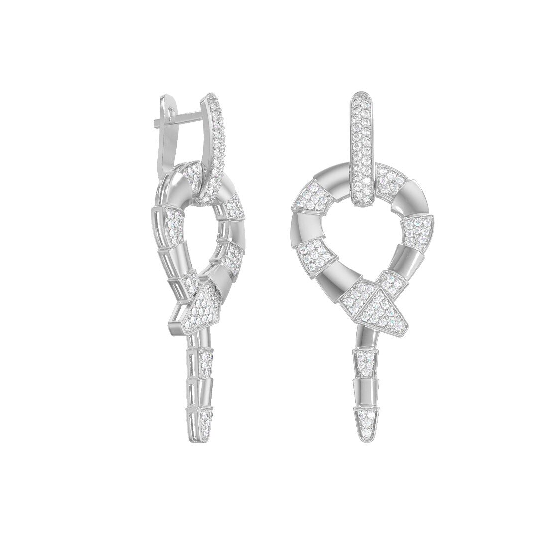 Серьги из серебра с фианитами Ювелирное изделие - Серьги из серебра с фианитами в магазине Best-Gold 043554