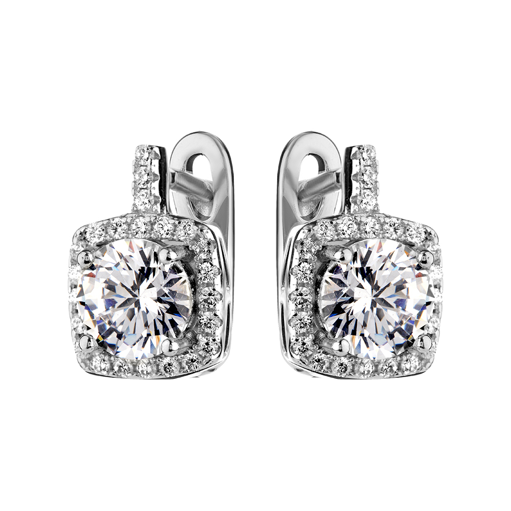 Серьги из серебра с цирконами Ювелирное изделие - Серьги из серебра с цирконами в магазине Best-Gold 128732