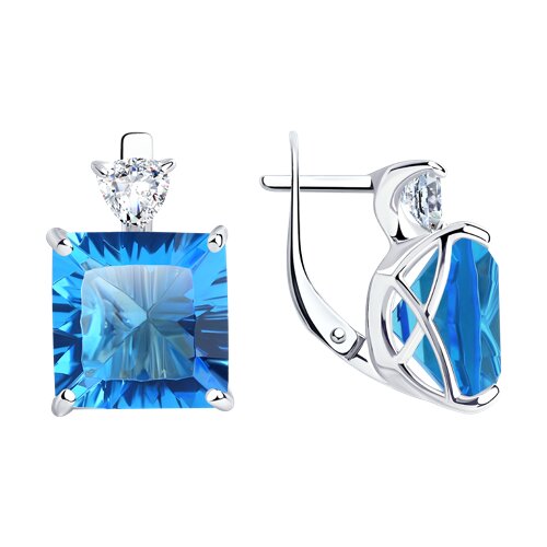 Серьги из серебра с фианитами Ювелирное изделие - Серьги из серебра с фианитами в магазине Best-Gold 027819