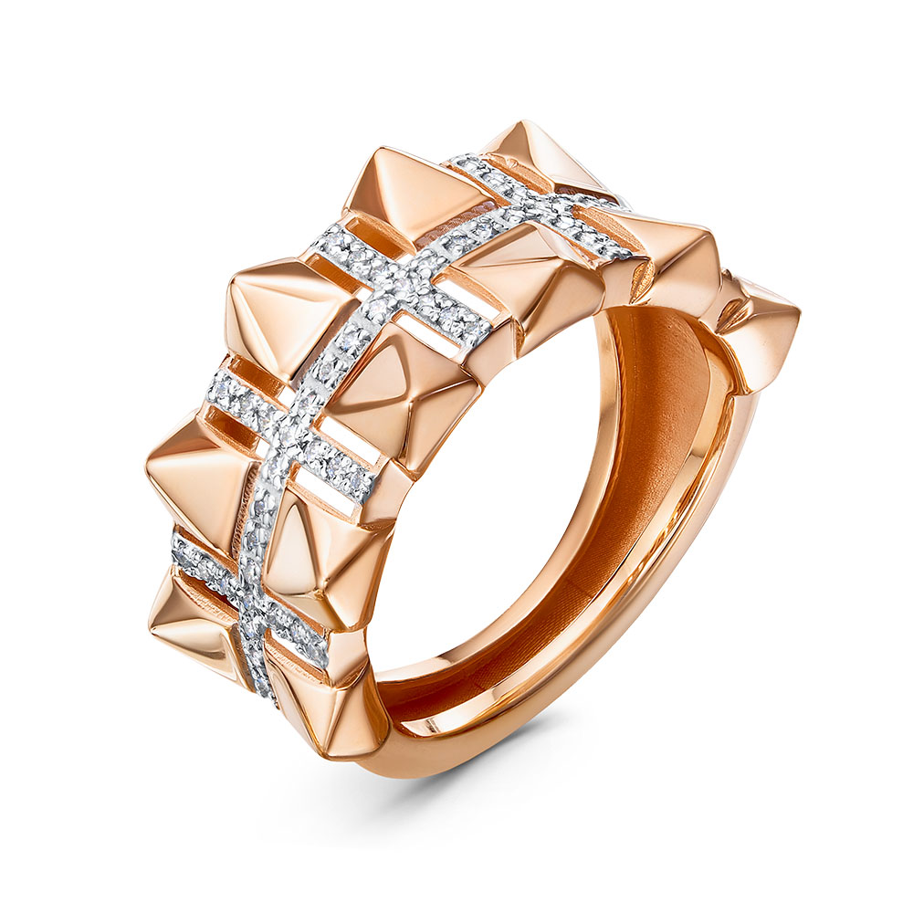 Кольцо из красного золота с фианитами Ювелирное изделие - Кольцо из красного золота с фианитами в магазине Best-Gold 149535